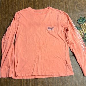 Vineyard Vines Youth Medium Peach Colored Long-Sleeved Shirt